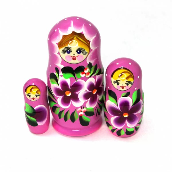 Матрешка Нина розовая 3м9