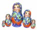 Матрешка Рябиновые гроздья на синем 5м 17см