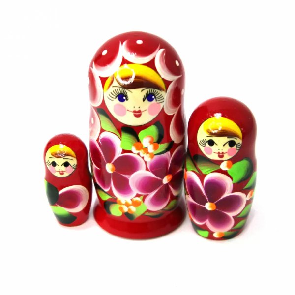 Матрешка Нина красная 3м9 Матрешка Нина красная 3м9