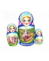 Матрешка Волоколамск (синяя) 3м12см