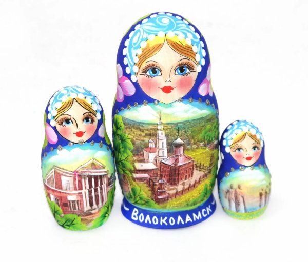 Матрешка Волоколамск (синяя) 3м12см