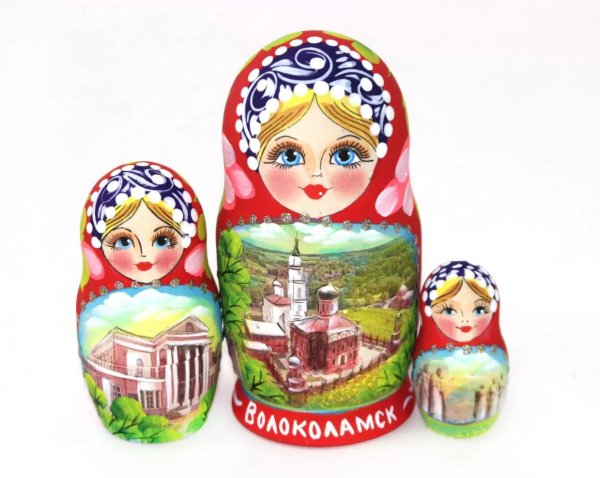 Матрешка Волоколамск (красная)3м12см