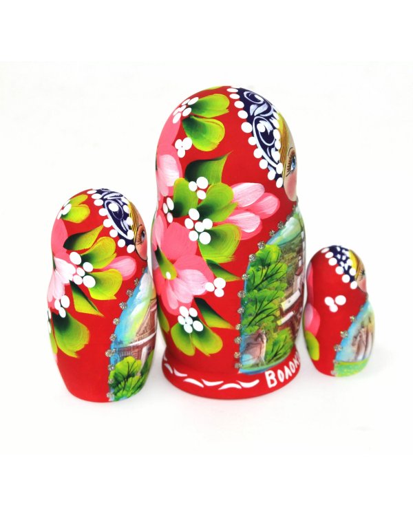 Матрешка Волоколамск (красная)3м12см