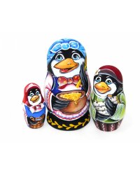 Матрешка Сорока (голубой платок) 3м 11-12 см