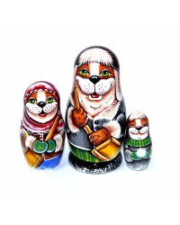 Матрешка Барбос с лопатой (зеленые глаза) 3м11-12 см