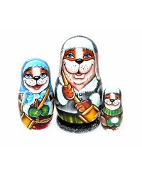 Матрешка Барбос с лопатой (голубые глаза) 3м 11-12 см