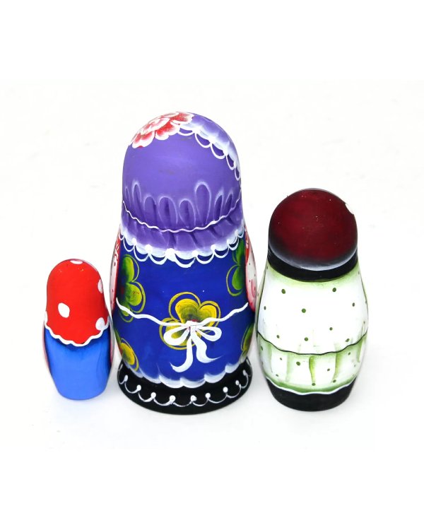 Матрешка Сорока с цветком 3м 11-12 см