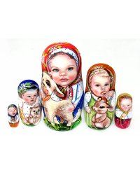 Матрешка Маша с козленком 5 м 14 см