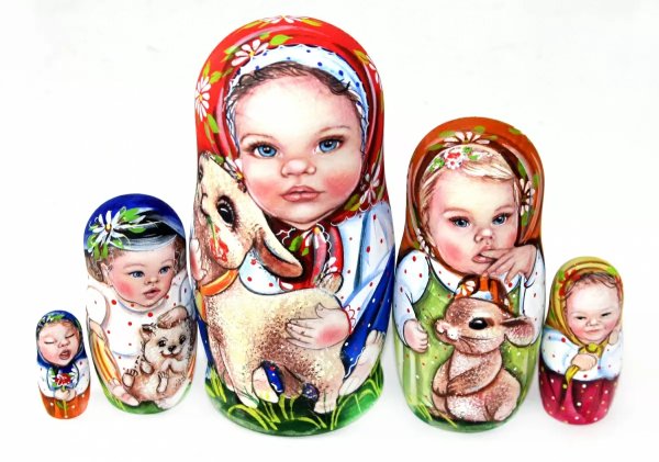 Матрешка Маша с козленком 5 м 14 см