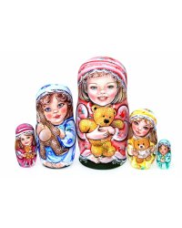 Матрешка Дети с игрушками (пижамки) 5 м 14 см