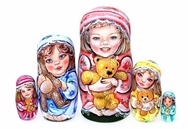 Матрешка Дети с игрушками (пижамки) 5 м 14 см