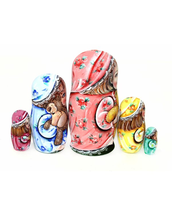 Матрешка Дети с игрушками (пижамки) 5 м 14 см
