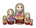 Матрешка Эля с анютиными глазками 5 мест 17 см