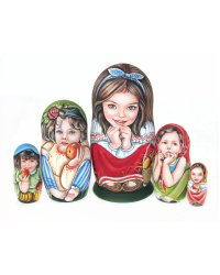 Матрешка Дети с яблоками 5м 17см