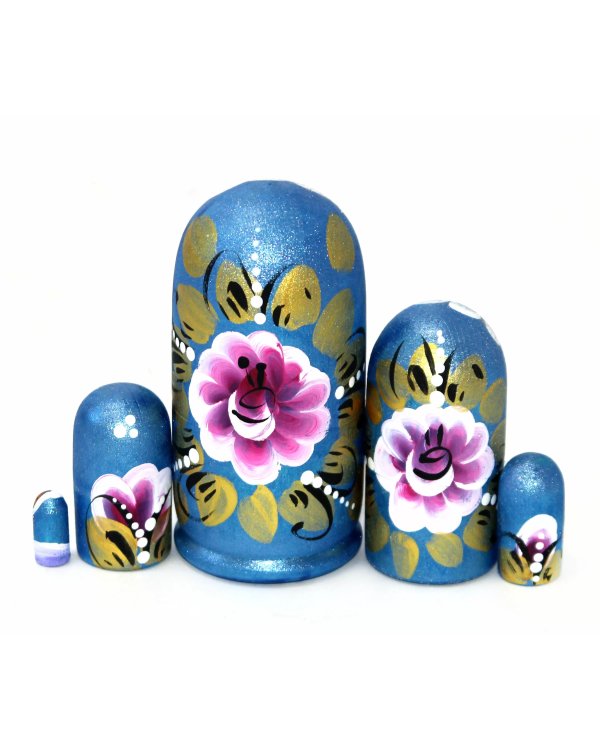 Матрешка Пейзаж (голубая) 5м9