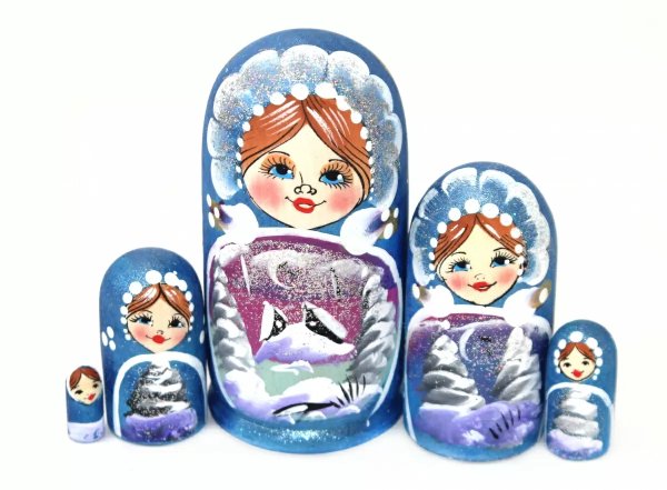 Матрешка Пейзаж (голубая) 5м9