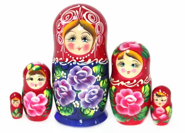 Матрешка Букетик НЛ (синиз низ) 5м14