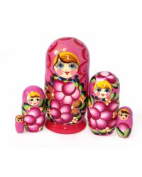 Матрешка Ниночка розовая 5 м 14 см