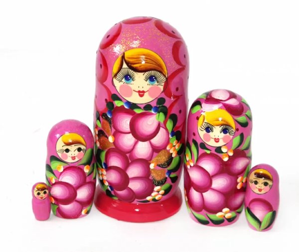 Матрешка Ниночка розовая 5 м 14 см