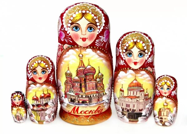 Матрешка Москва сепия 5м 14 см