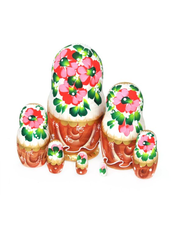 Матрешка Москва белая 7м 21см