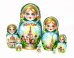 Матрешка Москва зеленая 7м 21см