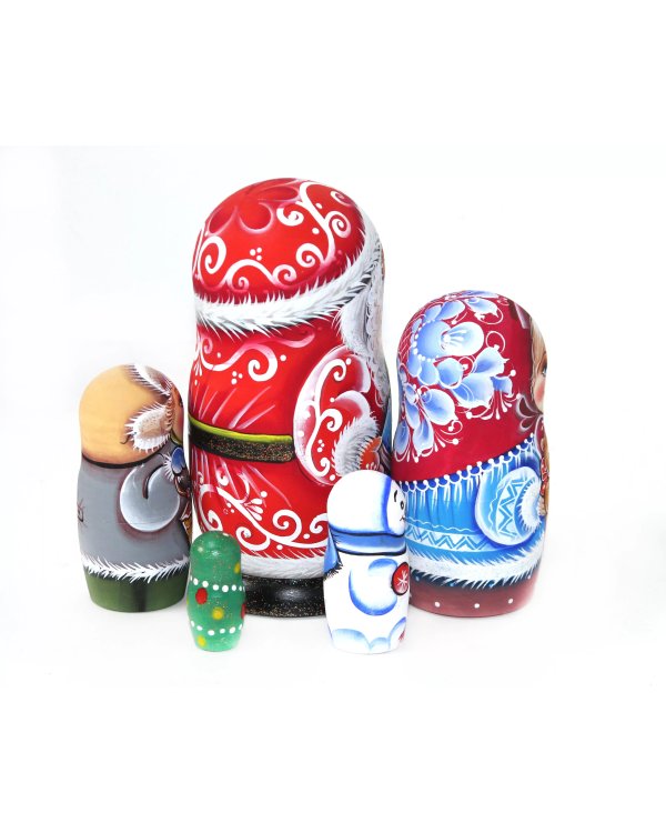 Матрешка Дедушка Мороз с игрушками 5м 17см