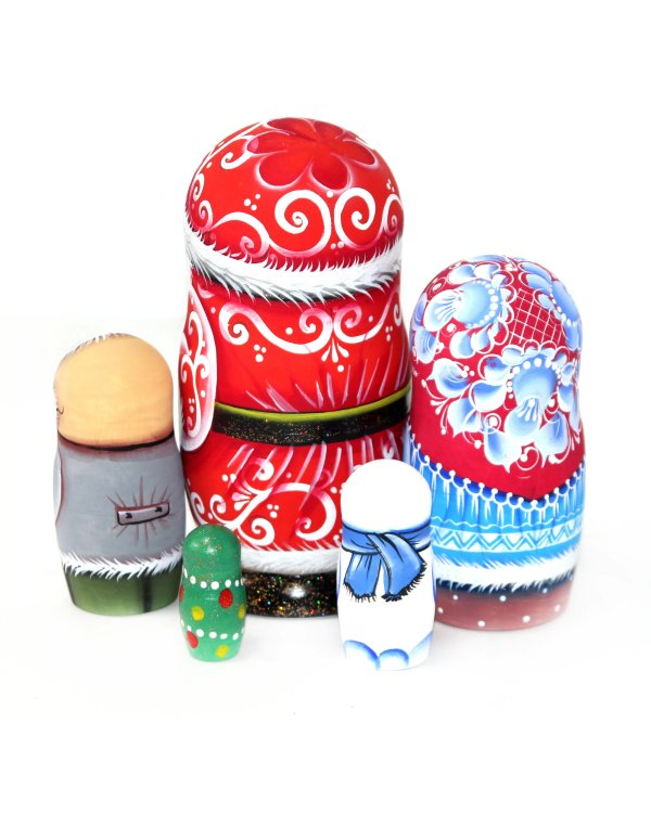 Матрешка Дедушка Мороз с игрушками 5м 17см