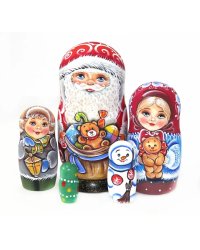 Матрешка Дедушка Мороз с игрушками 5м 17см