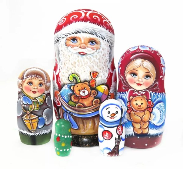 Матрешка Дедушка Мороз с игрушками 5м 17см