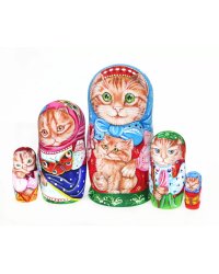 Матрешка Кошка Рыжуха 5м 17см