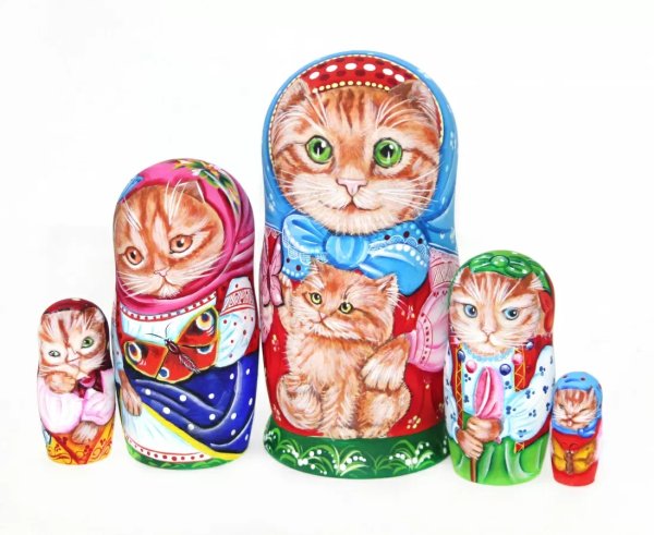 Матрешка Кошка Рыжуха 5м 17см
