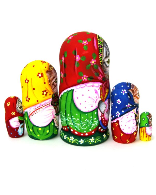 Матрешка Кошка с матрешкой 5м 17см