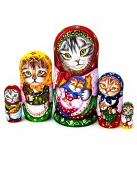 Матрешка Кошка с матрешкой 5м 17см