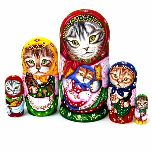 Матрешка Кошка с матрешкой 5м 17см