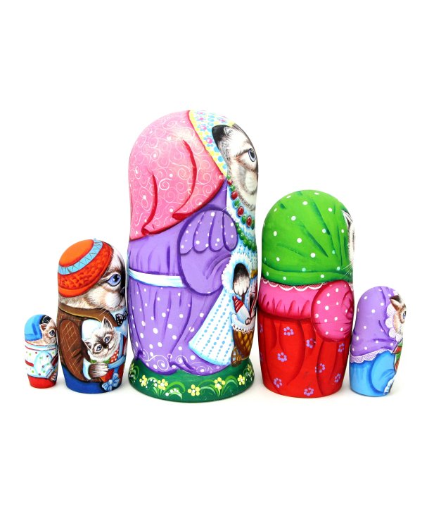 Матрешка Кошка мама 5м 17см