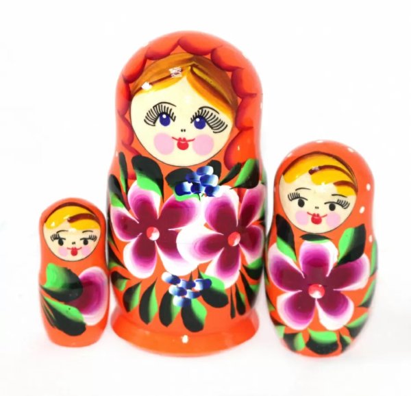 Матрешка Нина оранжевая 3м9