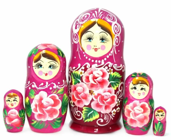 Матрешка Букетик НЛ (красный низ) 5м14