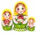 Матрешка Вера с маками и ромашками (желто-зеленая) VE 3м11