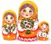 Матрешка Поля с фиалками (желто-оранжевая)VE 3м11