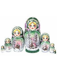Матрешка Пейзаж (зеленая) 7 м 21 см