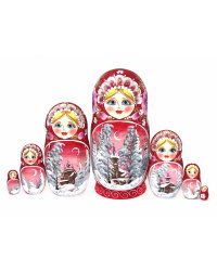 Матрешка Пейзаж (бордовая) 7 м 21 см