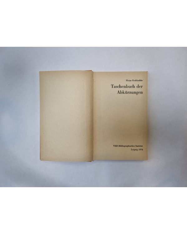 Taschenbuch der Abkurzungen