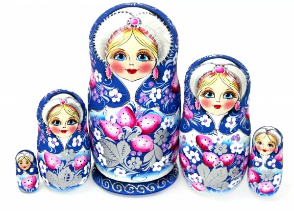 Матрешка Зимние Ягоды 18 см 5 мест