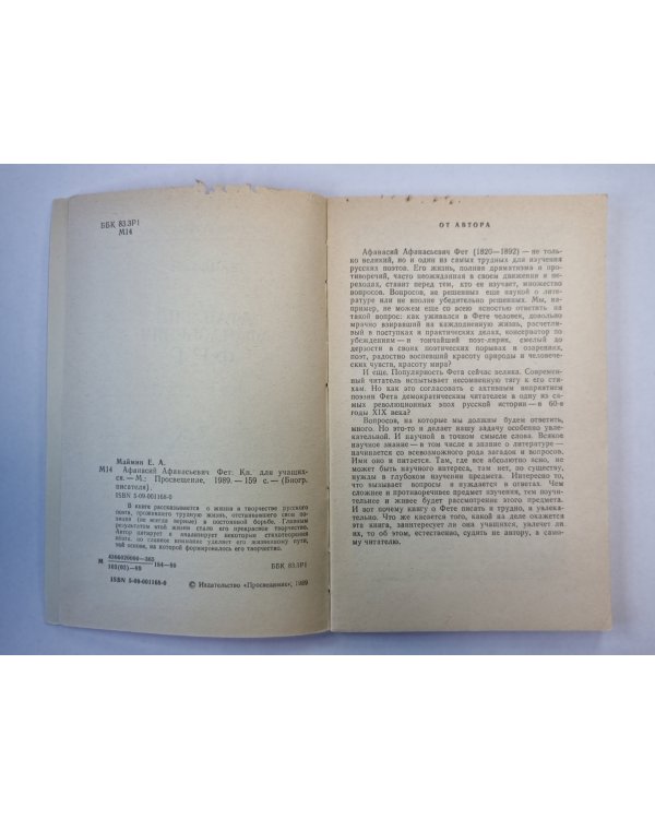 Афанасий Афанасьевич Фет. Книга для учащихся