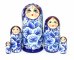 Матрешка Самоцветы синяя 17 см 5 м