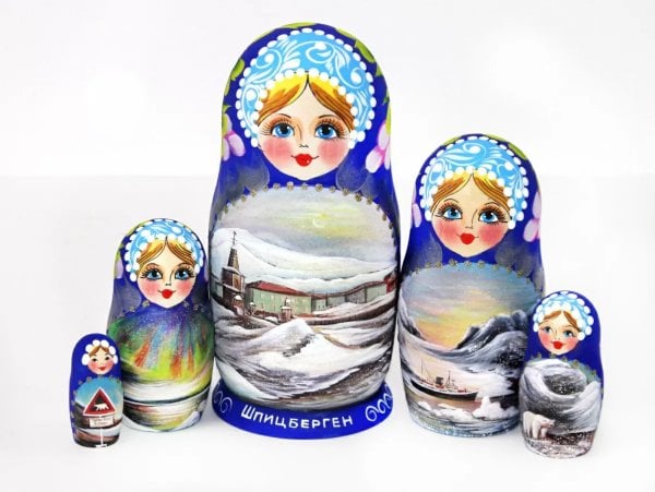 Матрешка Шпицберген 5 м 17 см синяя
