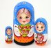 Матрешка Мила с букетом земляники (синяя, оранжевая) 3м11