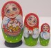 Матрешка Лиза с цыплятами красная 3м11