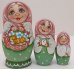 Матрешка Лиза с цыплятами розово-зеленая 3м11